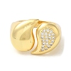Brass Micro Pave Clear Cubic Zirconia Open Cuff Rings for Women RJEW-U008-03D-G-2
