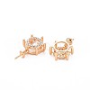 Brass Micro Pave Clear Cubic Zirconia Peg Bails Pendants KK-S364-071-2