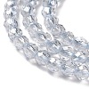 Transparent Electroplate Glass Beads Strands GLAA-H021-01A-PL03-4