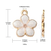 10Pcs Light Gold Plated Alloy Enamel Pendants ENAM-YW0002-15B-4