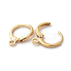Brass Huggie Hoop Earring Findings KK-F808-07G-2