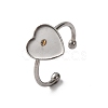 304 Stainless Steel Open Cuff Ring Components STAS-S134-01P-D01-1