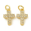 Rack Plating Brass Micro Pave Clear Cubic Zirconia Charms KK-Z067-23G-09-1