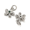 Brass Micro Pave Cubic Zirconia Pendants KK-G490-28A-P-2