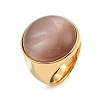 304 Stainless Steel Cat Eyes Finger Rings for Women RJEW-Z143-02G-01-2