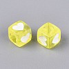 Spray Painted Transparent Acrylic Beads OACR-N140-02F-2