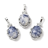 Natural Blue Spot Jasper Oval Pendants G-NH0025-15P-05-1