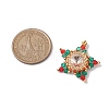 Christmas Glass & Seed Bead Woven Pendants PALLOY-MZ00261-2