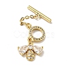 Rack Plating Brass Micro Pave Clear Cubic Zirconia Toggle Clasps X-KK-E034-35G-1