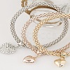 3Pcs Alloy Rhinestone Charm Bracelets WGE2207-05-1