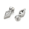 Brass Micro Pave Clear Cubic Zirconia Charms KK-C172-24P-2