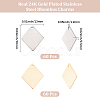 120Pcs 2 Colors 201 Stainless Steel Pendants STAS-BBC0010-53-2