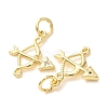 Brass Micro Pave Clear Cubic Zirconia Charms CU-E003-14G-C-2