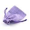 Polyester Imitation Burlap Packing Pouches Drawstring Bags X-ABAG-R005-9x7-03-3