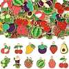 36Pcs 12 Styles Fruits Alloy Enamel Pendants FIND-FS0005-12-1