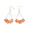 Natural Carnelian Arch Dangle Earrings EJEW-TA00742-01-2