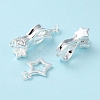925 Sterling Silver Fold Over Clasps STER-D005-10S-4