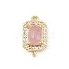 Brass Micro Pave Clear Cubic Zirconia Connector Charms CU-CBAFB7D-04G-2