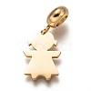 304 Stainless Steel European Dangle Charms STAS-I177-19G-2
