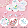 48Pcs 8 Colors Printed Opaque Acrylic Beads MACR-SC0002-64-6