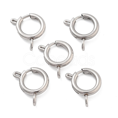 Non-Tarnish 304 Stainless Steel Spring Ring Clasps STAS-E104-09E-P-1