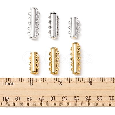 6Pcs 6 Styles Multi-Strand Brass Magnetic Slide Lock Clasps Set KK-FS0001-22-1