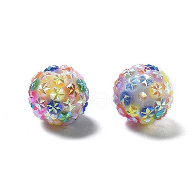 Acrylic Rhinestone Ball Beads OACR-A035-01J-1