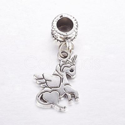 Tibetan Style Alloy European Dangle Charms MPDL-J041-04AS-1