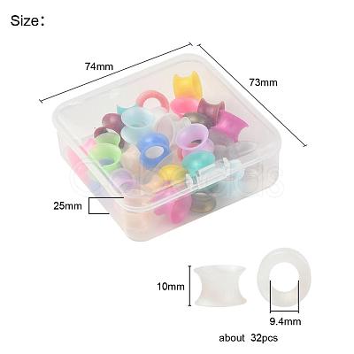 32Pcs 16 Colors Silicone Thin Ear Gauges Flesh Tunnels Plugs FIND-YW0001-16C-1