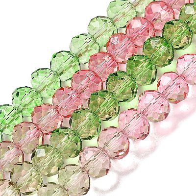 Transparent Painted Glass Beads Strands DGLA-A034-T6mm-A18-1