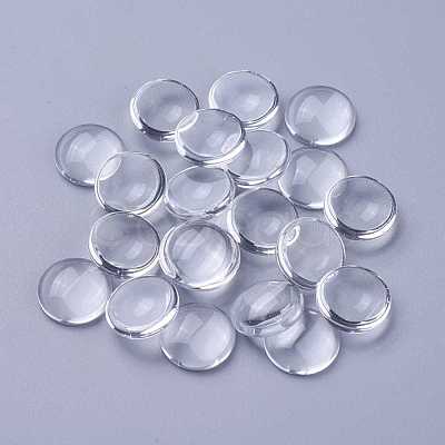 Transparent Glass Cabochons GGLA-R026-12mm-1