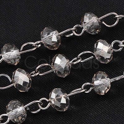 Handmade Glass Beaded Chains for Necklaces Bracelets Making AJEW-JB00132-04-1