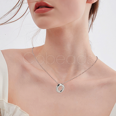 1pc Brass Chain with Alloy Letter Pendants Necklaces NJEW-LP0001-41O-P-1