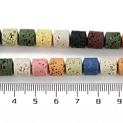 Synthetic Lava Rock Dyed Beads Strands G-H311-05B-01-1