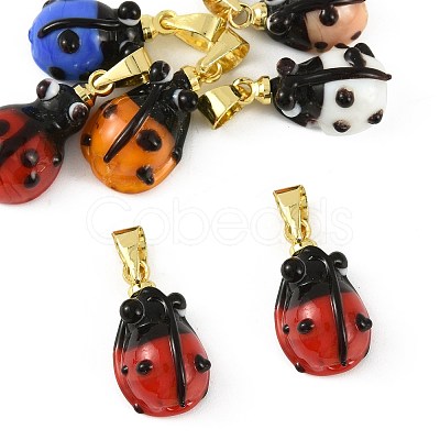 6Pcs Handmade Lampwork Pendants LAMP-FS0001-57A-1