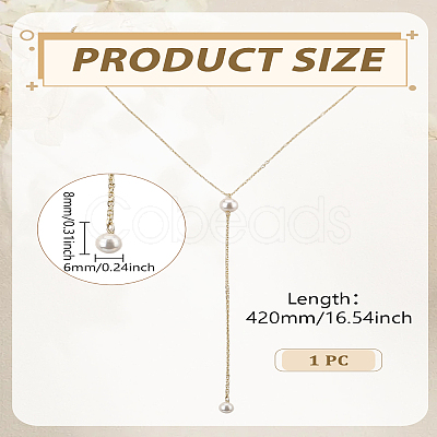 1Pc Stainless Steel Cable Chains Lariat Necklace NJEW-LP0004-29G-1