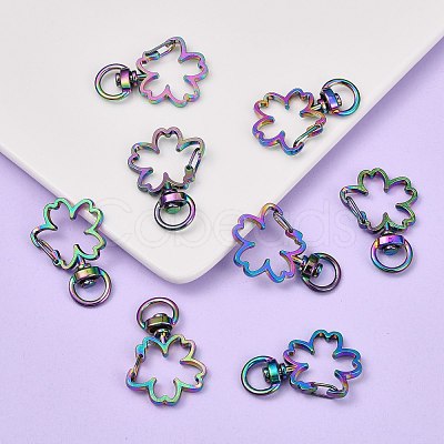 Zinc Alloy Swivel Lobster Clasps PALLOY-WH0070-98M-1