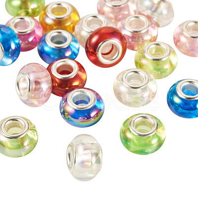20Pcs UV Plating Resin European Beads RESI-TA0004-30-1