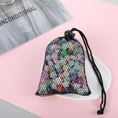 10Pcs Polyester Mesh Drawstring Bags ABAG-CN0001-43B-1