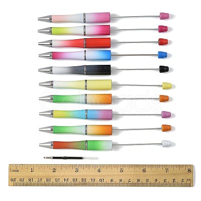 10Pcs ABS Plastic & Iron Ball-Point Pen AJEW-FS0001-41F-1