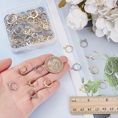 100Pcs 2 Colors 304 Stainless Steel Leverback Earring Findings STAS-ME0001-23-1