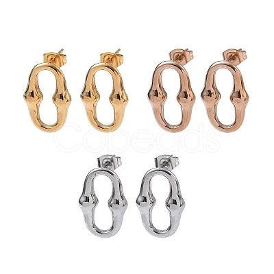 6 Pairs 304 Stainless Steel Stud Earrings EJEW-C180-01-1