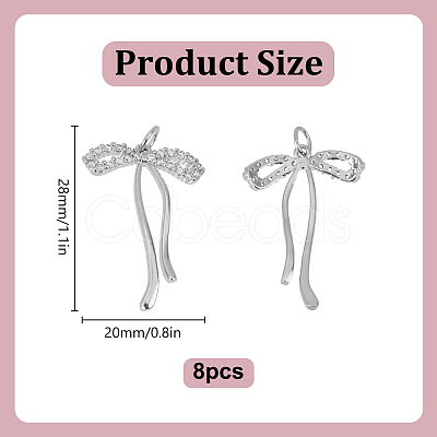 8Pcs Brass Micro Pave Cubic Zirconia Pendants KK-DR0001-46-1