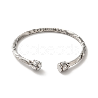 Non-Tarnish 304 Stainless Steel Cuff Bangles BJEW-P310-01P-1