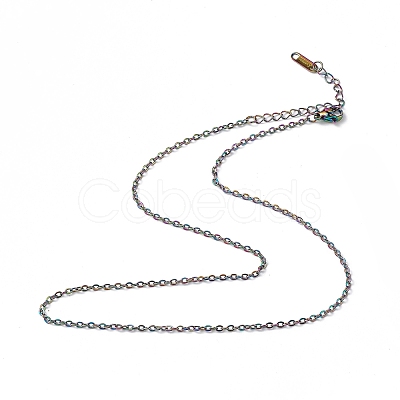 Ion Plating(IP) 304 Stainless Steel Cable Chain Necklace for Men Women NJEW-K245-014D-1