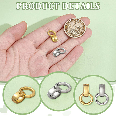 2Pcs 2 Colors 925 Sterling Silver Fold Over Clasps STER-NB0001-18-1