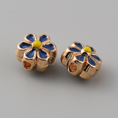Light Gold Tone Alloy Enamel Beads ENAM-WH0057-43B-1