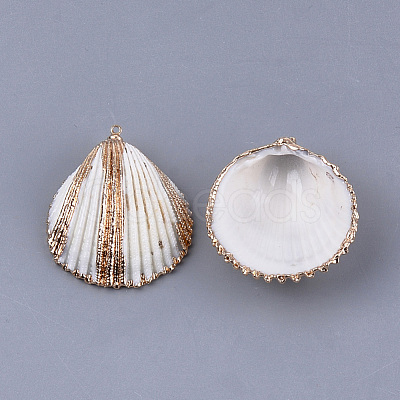 Electroplate Sea Shell Pendants SSHEL-S261-07-1