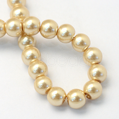 Baking Painted Pearlized Glass Pearl Round Bead Strands X-HY-Q003-4mm-42-1