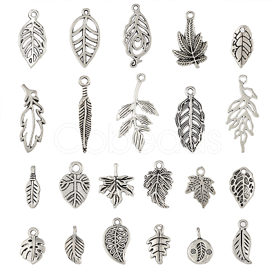 88Pcs 22 Style Autumn Theme Tibetan Style Alloy Pendants TIBEP-TA0001-33-1